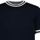 Moon MADCAP ENGLAND 60s Mod Tipped Knitted T-shirt